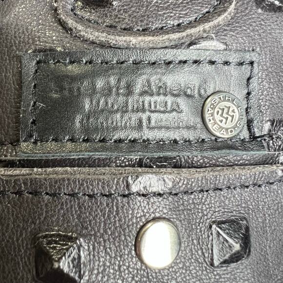 Streets Ahead The Charlotte Pyramid Tote Black Leather Shoulder Bag Hobo - Picture 6 of 8